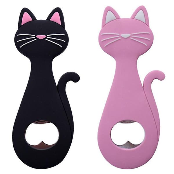 Katt magnetisk vinflasköppnare[YJD] Black