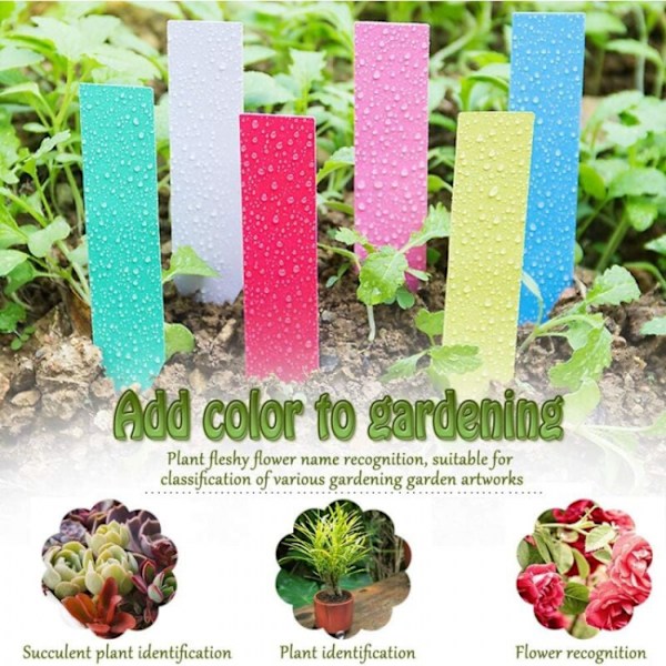 500 pcs, Reusable Multi-Color Waterproof Plastic Plant Labels