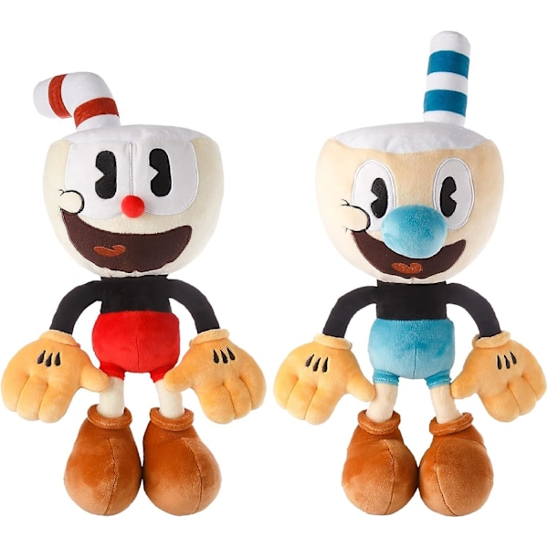 9 Tuuman Pehmolelu Super Pehmeä & Halattava Täytetty Nuken Cuphead & Mugman Hahmosta Lapsille & Faneille Kaikille Iäille (YJD)