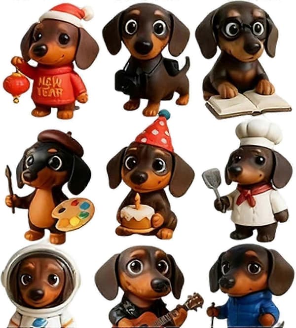 Julen 2026 Adventskalender - 24 dagers nedtelling med dachs-hund anhengsett