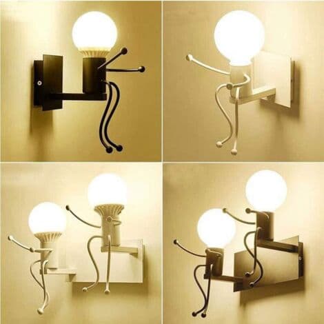 Modern E27 Vägglampor i Järn, Inomhuslampor, Tecknad Design Barnrum Vägglampa[YJD]