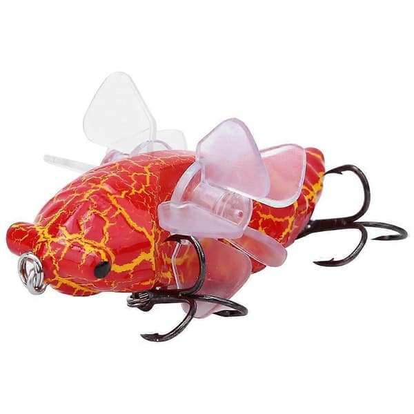 Hårt fiskedrag Bionisk cikadaformat fiskebete med roterande propeller trekrok 7.5cm[YJD]