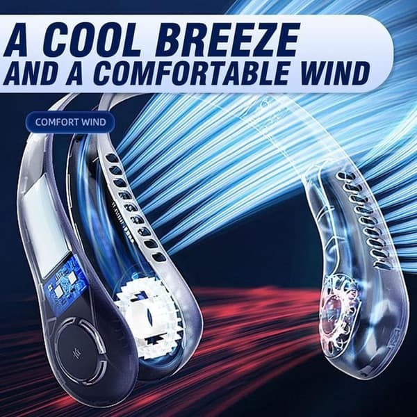 ZGEER Bærbar Halsventilator, Tre-trins USB-ventilator, Lydløs Bladløs Ventilator - Pink (YJD)