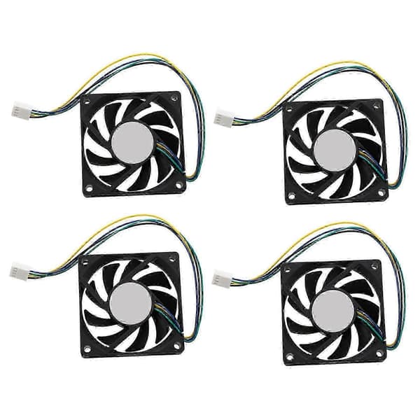 4-pak 70x70x15mm 12V 4-bens PWM køleblæsere til PC-kabinet CPU, stille hydroleje, 32 CFM - sort[YJD]