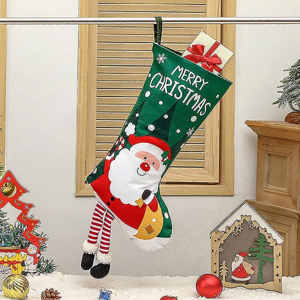 Julstrumpa Jultomte Strumpor Stor Kapacitet Presentpåse Hängande Juldekor[YJD] Red D