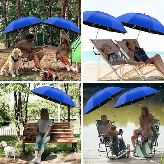 Bærbart strandparasoll | Rustfritt UV-solbeskyttelse | Stort, solid parasoll for basseng, hage, hage, reise, camping (JYD)