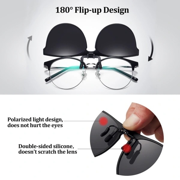 Polariserade Clip-on Solglasögon Unisex Anti-Glare  (YJD)