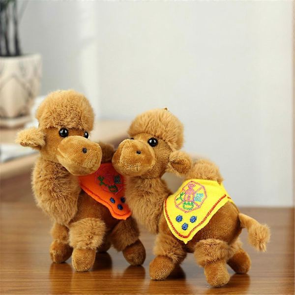 Søt ørkenkamel bamse Dunhuang kamel dukke barnedukke turistsuvenir naturskjønn sted kamel_v (YJD) orange 1 pcs
