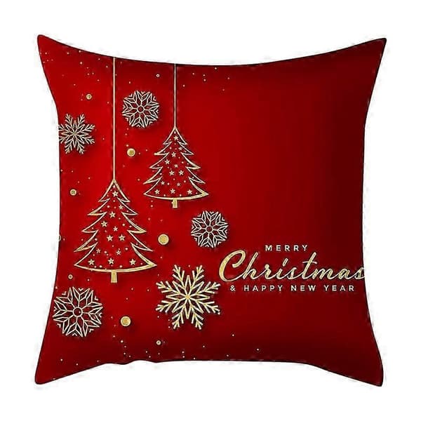 4-pakning juleputetrekk 45x45 cm, festlige dekorative putetrekk til sofa, jul