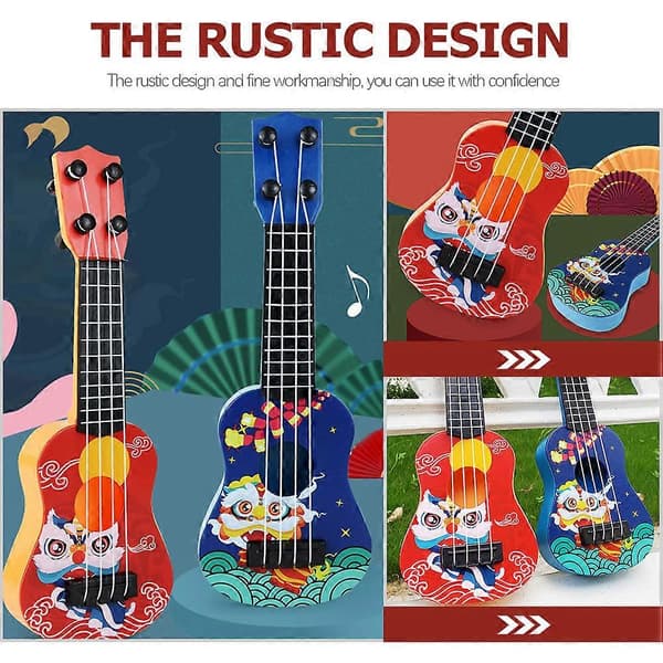 Gitarr Ukulele Dekor Fotografi Rekvisita Mini Gitarr Ukulele Leksak Gitarr Ukulele Modell Dekor[YJD] Red 25.5X8.7X2.9CM