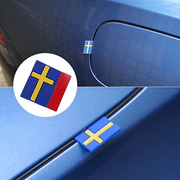 5 stk Bilstickere 3D Sverige Flag Dekoration Emblem Billedør Bagagerum Forreste Grill Til Volvo Xc40 Xc60 Xc90 Gratis Sticker Krop (YJD)