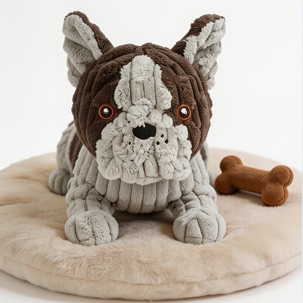 Sort og grå patchwork bulldog hundelegetøj[YJD] Black and gray bulldog
