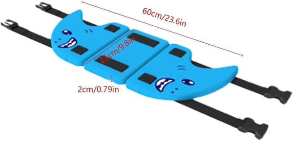 Simma för | Poolenhet med fenformad - Simtränare med remmar, bärbar flytanordning för simbassäng, strand [YJD] Sky Blue