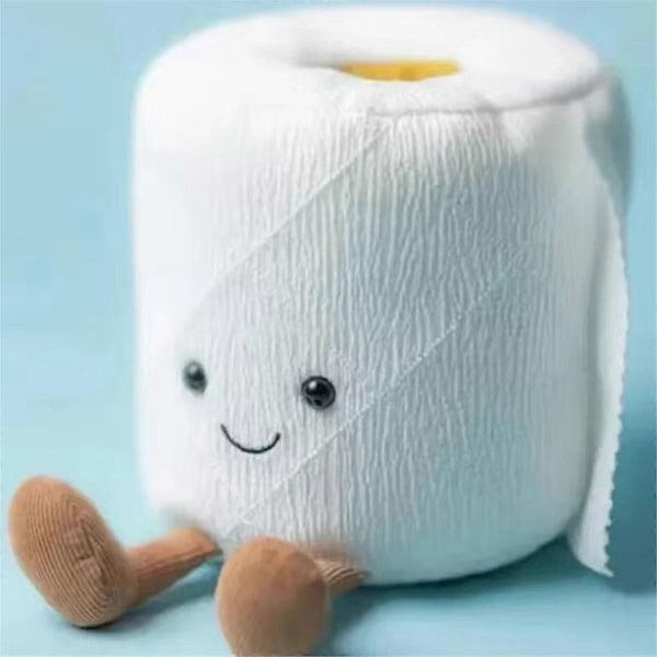 Plush og Charmerende Toiletpapir Dukke Rullepapir Interessant og Charmerende Dukke Vedhæng Som En Julegave (YJD) White