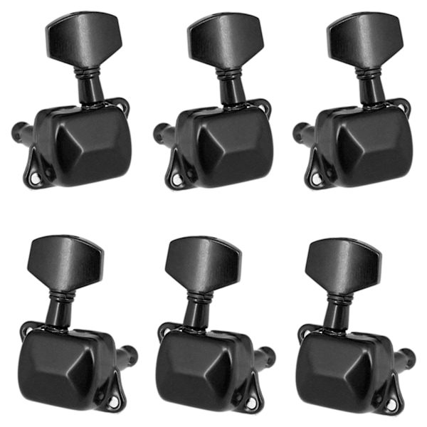 6 stk. Guitarstreng Tuning Pegs Semi-lukkede Tuningmaskine (YJD) Black 3L and 3R