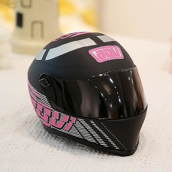 Kreativ Motorcykel Teddybjörn Plyschleksaker Stoppade Björnar Med Hjälm Jacka Kläder Plyschdockor Mjuk Kudde Barn Pojkar Present_v (YJD) 1 agv black pink