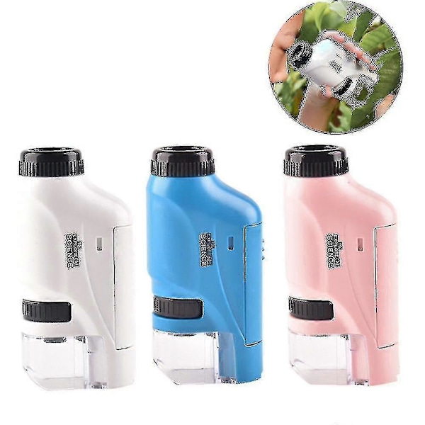 Handhållet Mikroskop 60-120x Fickmikroskop LED-ljus Portabelt Mini Mikroskop Hög Kvalitet[HK]