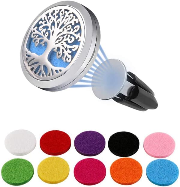 Vicloon Bil Aromaterapi Eterisk Olja Diffuser, Rostfritt Stål Eterisk Olja Diffuser, Bil Luftfräschare Klämma, Rostfritt Stål Luftfräschare[YJD] Diffuser-B