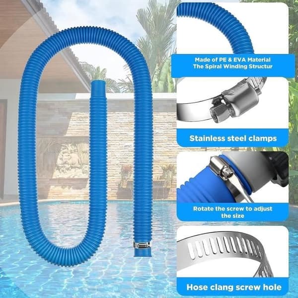 Erstatningspoolslange - AQSACOKIYA - 32mm - 1.5m - Blå [YJD][YJD] Blue