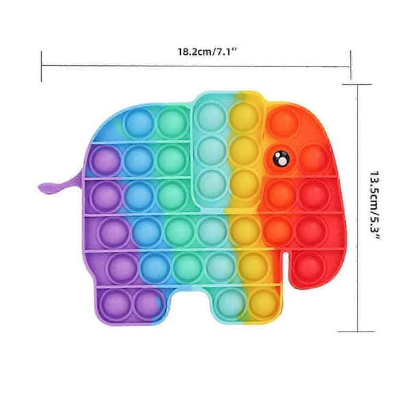3-pack Pop It Fidget-leksaker för barn, regnbågsfärgat djurset i silikon, sensoriska stressavlastande presenter[YJD]