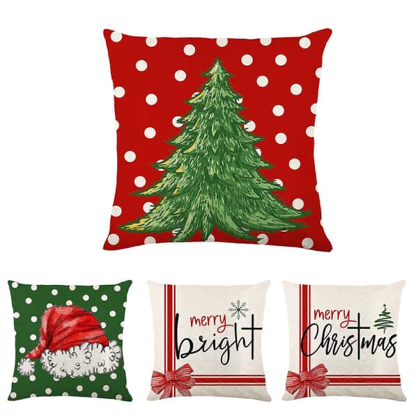 Julepudebetræk 45 x 45 cm Pudeovertræk Dekorationer Julefest Pudebetræk Indretning til Sofa Seng 3[YJD] 3