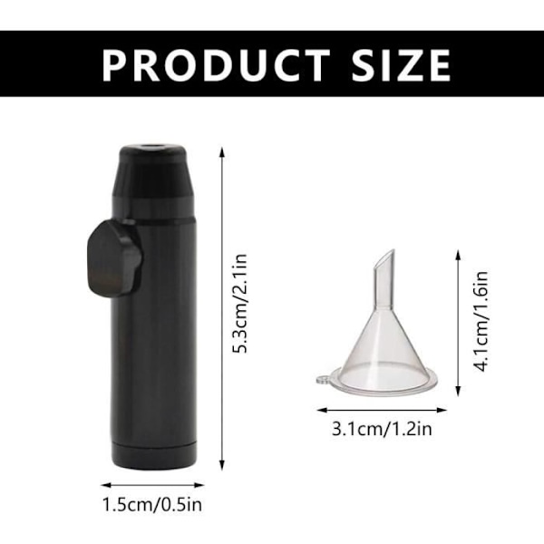 4-delt aluminiumssniff-snusdispenser, snusflaskedispenser med 4 tragte (sort) Black
