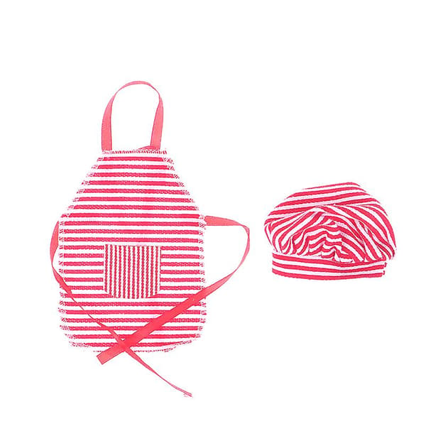 Jultillbehör Leksaker Santa Couture Kläder För Älv Docka Randig Förkläde Hatt[YJD] Red 1pc