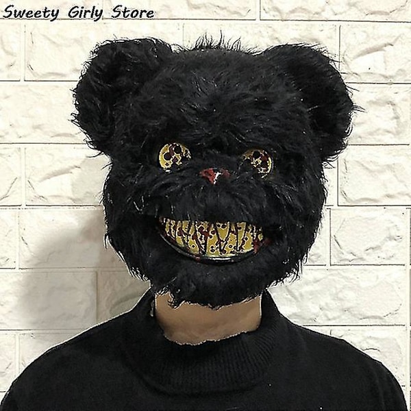 Kanin Cosplay Maske Halloweenfest Skummel Hodedeksel Halloween Karneval Kostyme Hodeplagg Rekvisitter Håndlaget Dans Maskerade Horror (YJD) Bear1