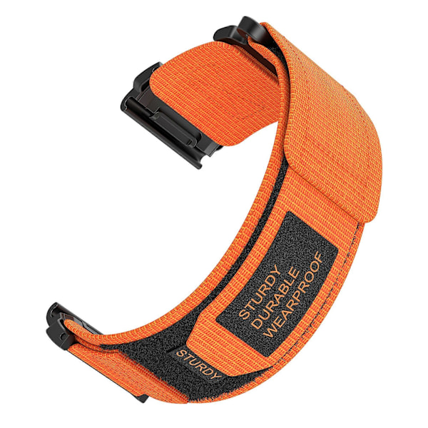 Til Garmin Tactix 7 Pro/ Fenix 7X/ 6X Pro/ 5X Plus Urrem 26mm Nylon Armbåndsrem[HK] Orange