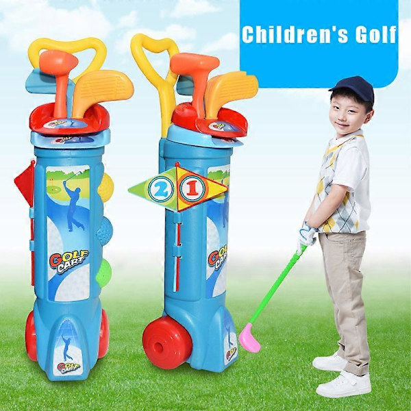 Lasten golfmailasetti, värikäs minigolfilelu, pieni golfharjoituslelu ulko- ja sisäkäyttöön, urheilupelit [HK] Blue