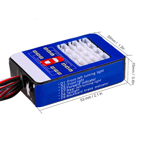 12 LED-lys styring bremsesystem belysningssett for TAMIYA 1/8 1/10 RC lastebil (YJD)