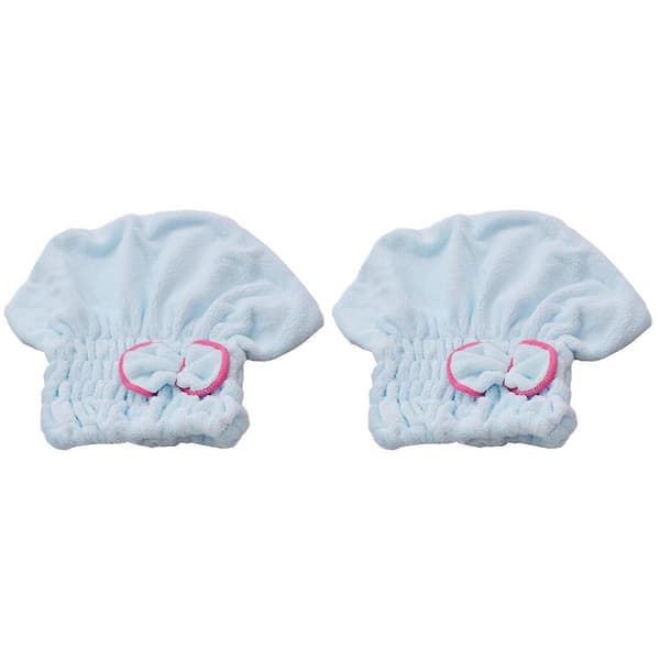 Hårtorkningsmössa med rosettdesign för dusch, 2-pack, lätt fleece [YJD]