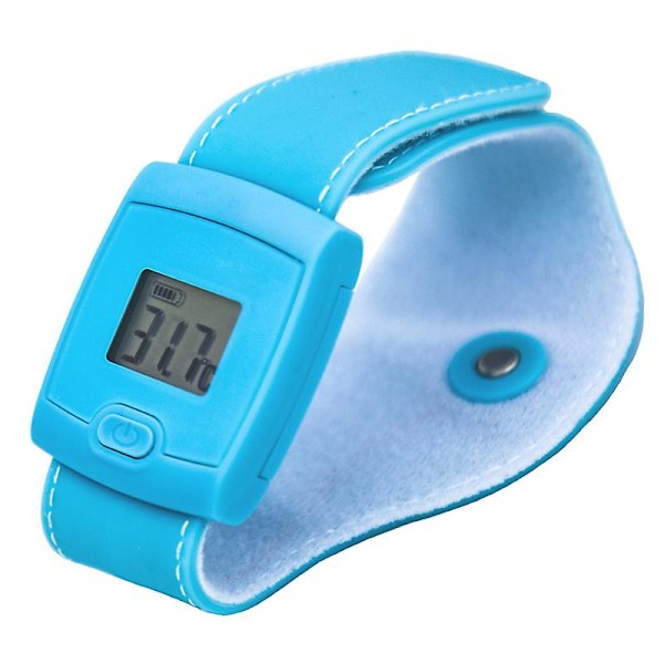 Digital Intelligent Bluetooth Termometer för Bebisar Smart Feber Temperaturarmband LCD-Display för[YJD] Blue