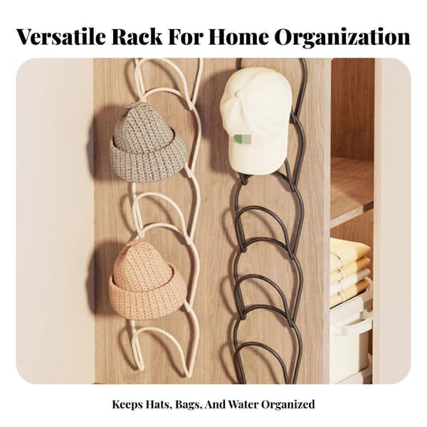 Väggmonterad hatthållare, platsbesparande väggmonterad hattförvaring, multifunktionell [YJD] Black 10 Rings