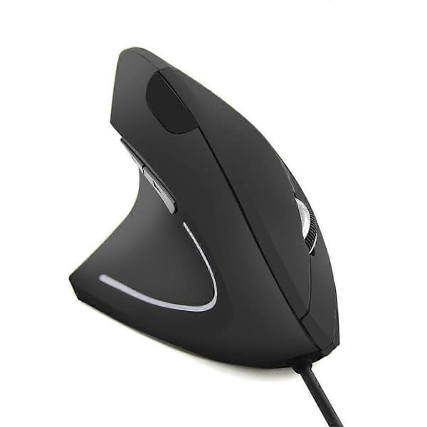 Kablet versjon 2,4 GHz vertikal mus for venstrehendte [YJD] Black