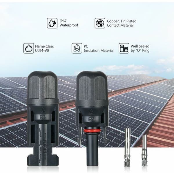Fotovoltaisk stik og fatning - YYV - Mc4 - 10 par - Specialnøgle - Klar til installation [YJD][YJD]
