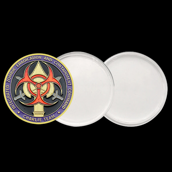 Zombie Challenge Coin Biokemisk Krise Markører Mindemedalje Skyd Hoved Badge Souvenir Gave Desktop Metal Ornament(YJD) 1pc