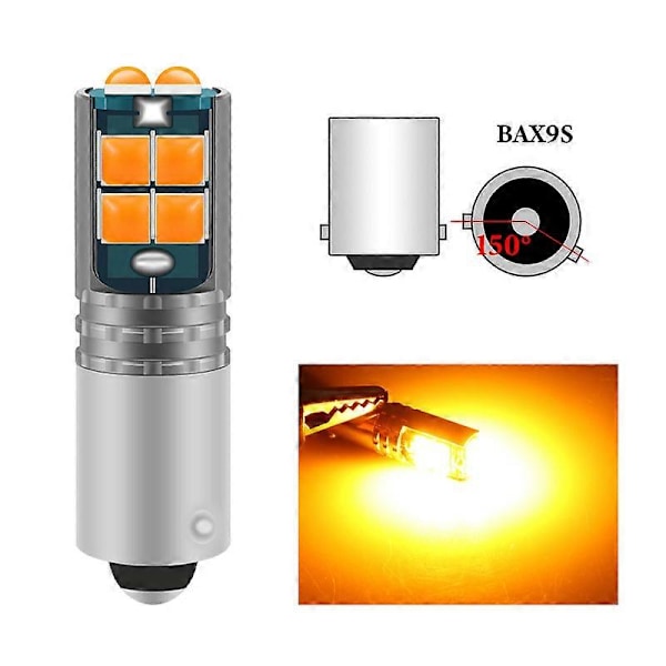 2 ST T4W BA9S LED Lampa BAX9S H21W BAY9S LED H6W H5W Super Stark LED För Bakre Dimljus Bil Ljus Skylt Parkerings Backlampa[YJD] BAX9S Amber
