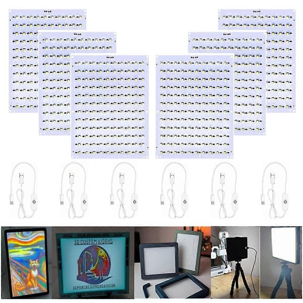 6-pak CMYK LED-baggrundsbelysningssæt FAZ007 til Bambu Lab Makerworld, 3D-printerlys DIY-hardware reservedele [YJD] White