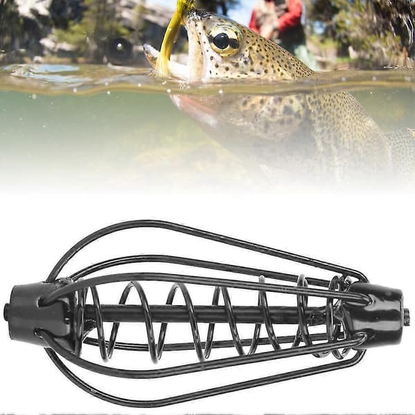 Bærbar Metal Fiskefoder Kurv Lokkemad Bur Fiskegrej Sort (25g 6stk) [YJD]
