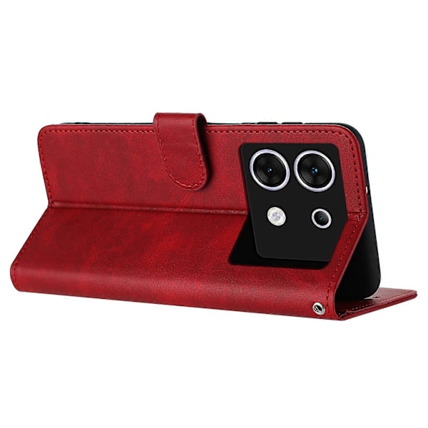 Læder Wallet Etui med Magnetisk Lukning og Stødsikker Smartphone Cover til Transsion Infinix Zero 30 5G [HK] Red