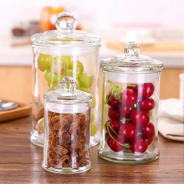 Transparent förvaringsburk i glas för förvaring 1 st förseglad spannmålsburk [YJD]
