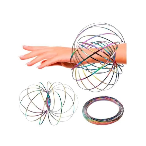Flow spinnerring - spinnerring i rustfritt stål, sensuelt metallarmbånd, magisk spinner regnbuering [YJD]