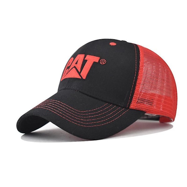 Ny mode CAT-bogstav broderet mesh hat til mænd og kvinder solhat trucker hat (YJD) red