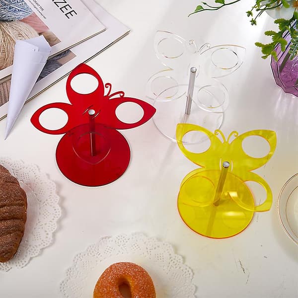 Glassstrutshållare, Klar 4 Hål Matställ, akryl Våffla Strut Display Sta[YJD] Red
