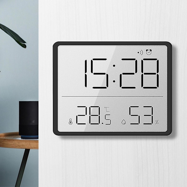 Ohut LCD-näyttöinen elektroninen digitaalinen kello, jonka voi ripustaa seinälle magneettisella imulla, voi ripustaa jääkaappiin, lämpötila- ja kosteusanturilla (YJD)