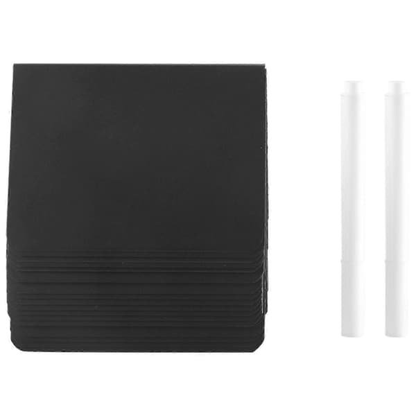 20 stycken raderbara PVC Mini Kritatavlor A-formade Bufféetiketter Svarta tavlor med Vit[YJD] black
