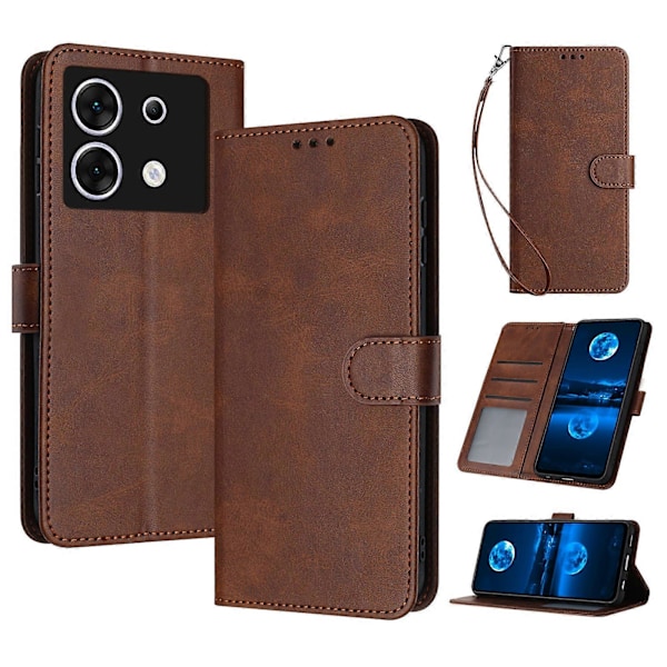 För Transsion Infinix Zero 30 5G Fodral Läderplånbok Magnetlås Fallsäkert Smartphone-skydd [HK] Brown