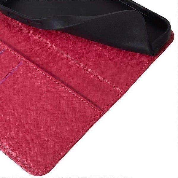 För Honor Magic7 Lite 5G/ X9c 5G Fodral Korsstruktur Läder Telefonskal Dold Magnetisk [HK] Pink