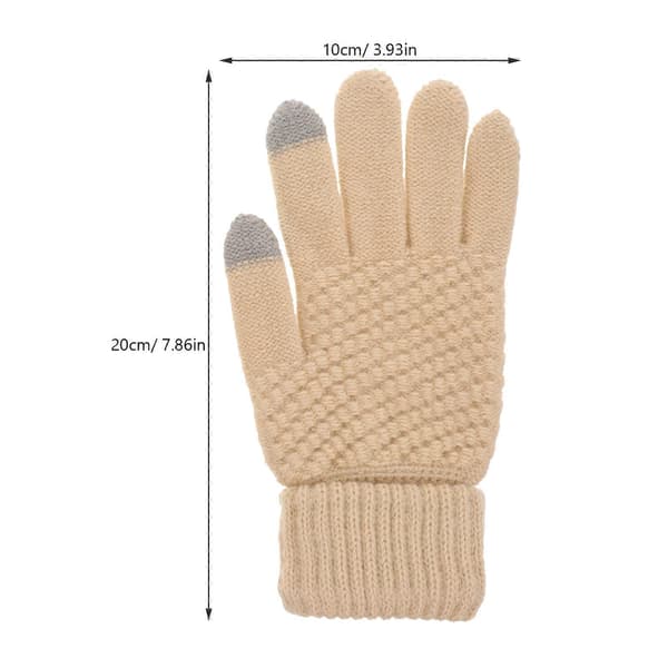 1 par vinterhandsker til kvinder Touchscreen-handsker Mode Varme handsker Handsker til koldt vejr [YJD] Beige 20.00X10.00X1.00CM